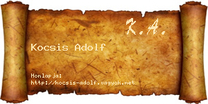 Kocsis Adolf névjegykártya